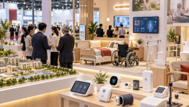 中国のシルバー経済市場を背景に、日本企業が介護・ヘルスケア分野で事業展開を進めるイメージ